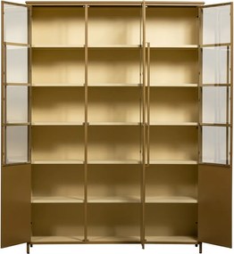 Vitrină galben-muștar din metal 140x200x44 cm Exhibit – WOOOD