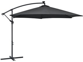 Juskys Umbrelă de soare LED Brazilia 3,5 m - gri închis