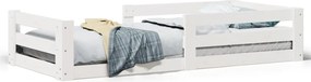 vidaXL Cadru pat fără saltea, alb, 100x200 cm, lemn masiv pin