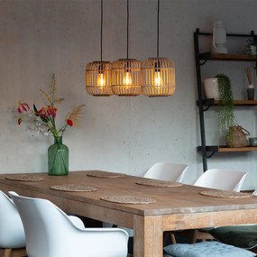 Lampă suspendată rustică din ratan cu 3 lumini - Manila