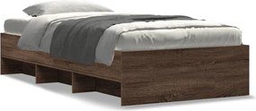 vidaXL Cadru pat fără saltea stejar maro, 90x200 cm, lemn prelucrat
