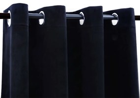 Draperii opace cu inele, 2 buc., negru, 140 x 225 cm, catifea 2, Negru, 140 x 225 cm
