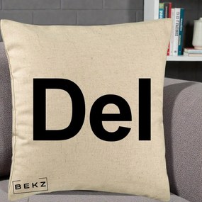 Perna Personalizata Tasta Del Tipografie Bold, 40x40 cm, Bej, Husa Detasabila, Perna Inclusa, BEKZ®