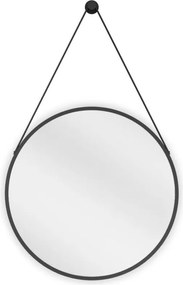Mexen String oglindă de baie rotundă 50 cm, ramă neagră - 9854-050-050-000-70