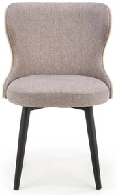 Scaun de bucaterie Selune, gri/lemn natural