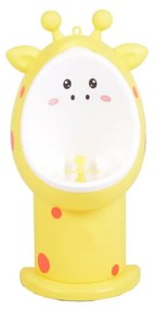 Olita copii tip Pisoar NOVOKIDSª Funny Giraffe, Cu morisca, Vas detasabil, Atasabila la peretele baii, Model Girafa , Galben