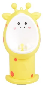 Olita copii tip Pisoar NOVOKIDSª Funny Giraffe, Cu morisca, Vas detasabil, Atasabila la peretele baii, Model Girafa , Galben