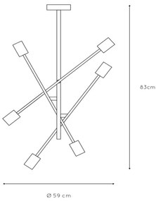 Lustră pe tijă LESTER 6xE27/40W/230V Lucide 21119/06/30