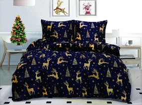 Lenjerie de pat din microplus GOLDEN DEER albastru inchis Dimensiune lenjerie de pat: 70 x 90 cm | 140 x 200 cm