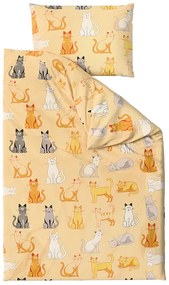 Lenjerie de pat din bumbac CHROMA CATS crem Dimensiune lenjerie de pat: 2 buc 70 x 90 cm | 200 x 220 cm