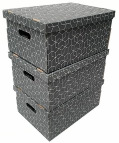 Set cutie de depozitare compactor 32 x 45,5 x 22 cm, 3 buc, gri