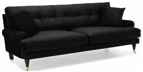 Canapea Seattle E134 Numărul de locuri: 3, Negru, 222x100x87cm, Tapiterie, Picioare: Role, De lemn
