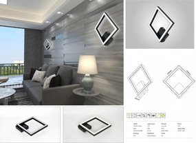 Aplica LED Perete, Cu Telecomanda, 3 Tipuri De Lumina, 20W, Negru
