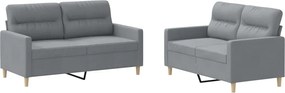 vidaXL Set de canapele cu perne, 2 piese, gri deschis, textil