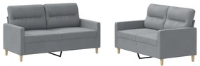 3201568 vidaXL Set de canapele cu perne, 2 piese, gri deschis, textil