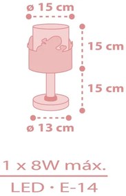 Veioză pentru copii WHALE DREAMS 1xE14/8W/230V roz Dalber 61171S