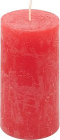 Set de lumânări rustice, 10 cm, Ø 5 cm, roșu, 16 buc