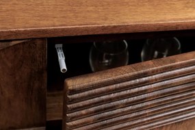 Comoda TV cu model optic 3D, Lemn mahon maro, ART DECO 200cm