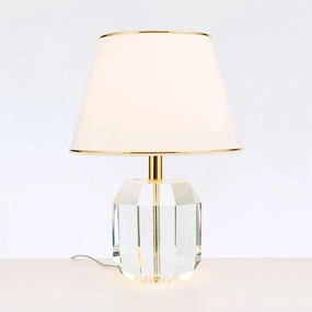 Veioza design lux cu cristal K9 ALEXIS crem/auriu