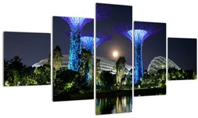 Tablou cu lună plină în grădinile din Singapur (125x70 cm), în 40 de alte dimensiuni noi