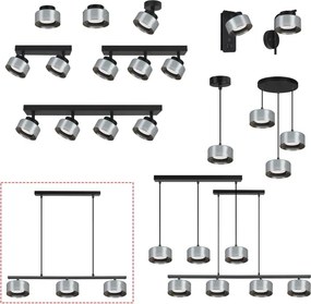 Brilagi - lustra LED RGB reglabilă AURA LUX 3xGX53/14W/230V Wi-Fi Tuya negru/fumuriu