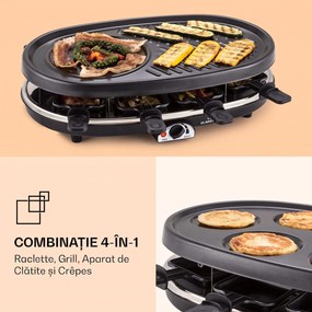 Klarstein All-U-Can Grill Raclette, grătar Raclette cu accesorii 4 în 1 pentru 8 persoane
