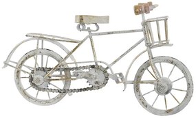 Decoratiune Vintage Bike din metal antichizat alb 35x11x20 cm