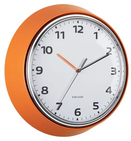 Karlsson 6006OR ceas de perete design, portocaliu,diametru 34 cm