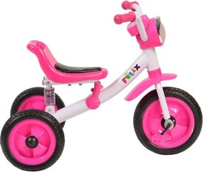 Tricicleta cu pedale NOVOKIDS™ Felix Trike ,Cu melodii si lumini, Max 20 kg, Suspensie spate, Roti din cauciuc EVA, Cadru metalic, Roz