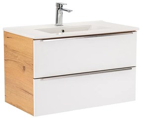 Dulap inferior Vario Trim 80 cu lavoar stejar-alb