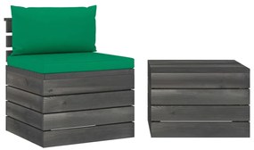 3061664 vidaXL Set mobilier grădină din paleți, 2 piese, cu perne, lemn de pin