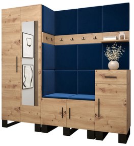 Set mobilier pentru hol Amanda 13 (Stejar artisan + Albastru). 1085970