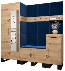 Set mobilier pentru hol Amanda 13 (Stejar artisan + Albastru). 1085970
