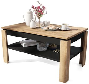 Masă de conferință extensibilă ADEN, blat rabatabil, stejar craft/negru