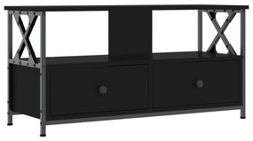 831793 vidaXL Comodă TV, negru, 90x33x45 cm, lemn prelucrat & fier