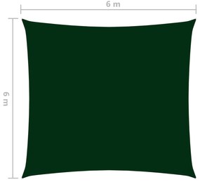 Parasolar, verde inchis, 6x6 m, tesatura oxford, patrat Morkegronn, 6 x 6 m