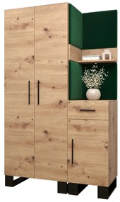 Set mobilier pentru hol Amanda 6 (Stejar artisan + verde). 1085908