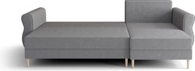 Canapea extensibila de colt SILVIANO, gri, reversibila, 230x140 cm