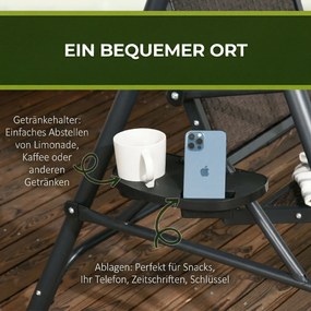 Balansoar gradina 3 locuri Outsunny cu Copertina ajustabila,Leagăn de grădină din ratan, cadru de otel | Aosom Romania