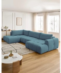 Colțar albastru extensibil/cu spațiu de depozitare (cu colț pe partea stângă/în formă de "U") Fuji – Bobochic Paris