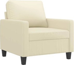 vidaXL Canapea de o persoană, crem, 60 cm, piele ecologică