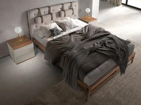 Noptiera cu 3 sertare furnir din lemn de nuc si MDF lacuit, Anna