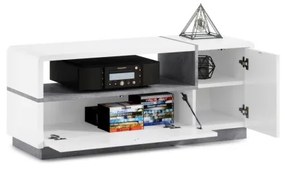 Comodă de televizor FRED alb/gri