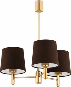 Brilagi - Lustru cu tijă MONTE 3xE27/60W/230V maro/auriu