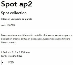 Aplica perete design modern minimalist Spot ap2 negru