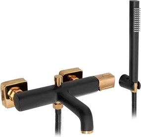 Baterie pentru cada cu set de dus Rea Salto negru - auriu