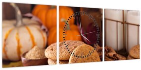 Tablou - Biscuiți de toamnă (cu ceas) (90x30 cm)