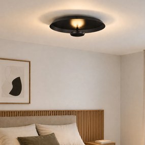 Plafonieră modernă negru mat, incl. LED, cu dimmer în 3 trepte - Sombra