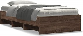 vidaXL Cadru pat fără saltea stejar maro, 90x190 cm, lemn prelucrat