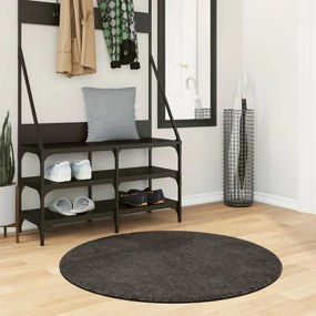 vidaXL Covor ISTAN, cu fire înalte, aspect lucios, antracit, Ø 100 cm